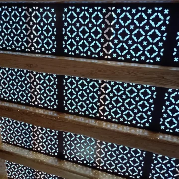 Detail of an intricately designed pergola