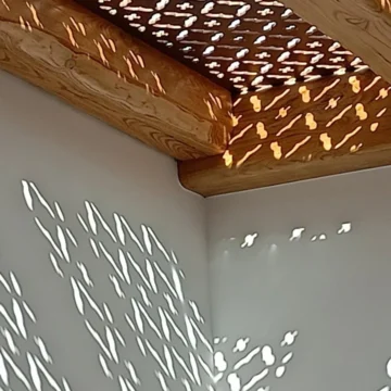 Detail of an intricately designed pergola