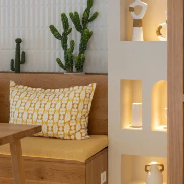 Wooden tables and chairs in a dining room