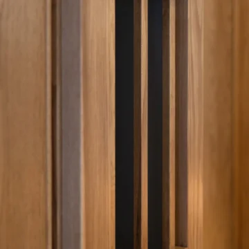 Detail of a Wall-mounted wooden decorative furniture