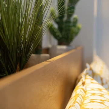 Detail of a wooden sofa